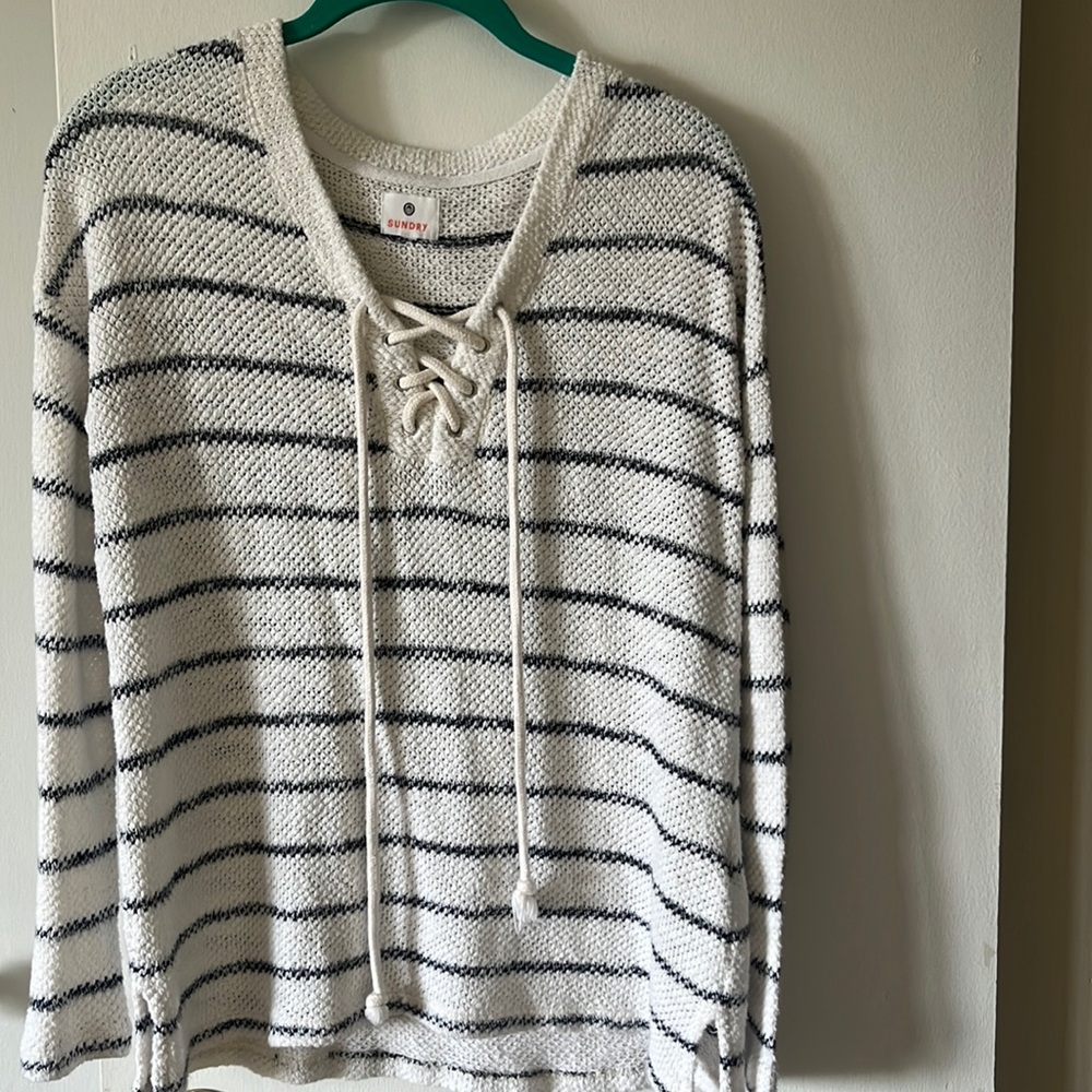 Sundry long sleeve crochet beach cover up size small